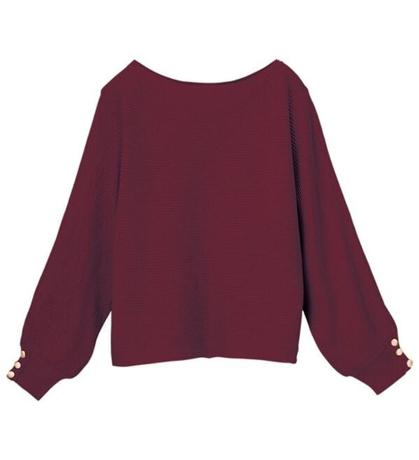 GeeRA（ジーラ）の「【長袖】袖ボタン付ドルマンニットトップス（ニット・セーター）」｜詳細画像