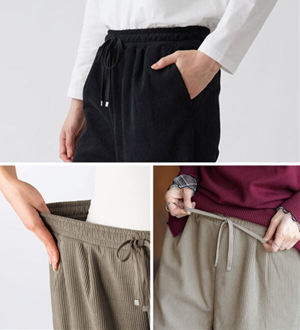 BELLUNA（ベルーナ）の「なめらかコーデュロイワイドパンツ（ワイドパンツ・ガウチョ）」｜詳細画像