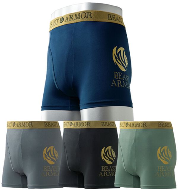 「【４枚組】＜ビーストアーマー＞ライオンガードボクサーパンツ（メンズボクサーパンツ）」｜ワンポイント柄
