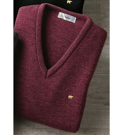 「＜ゴールデンベア＞国産上質ニットベスト（メンズベスト）」