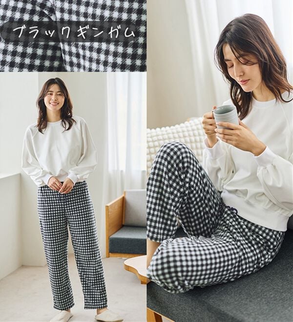 LAVIENNE（ラヴィエンヌ）の「肌側綿１００％あったかフリースボトム（その他パンツ）」｜詳細画像