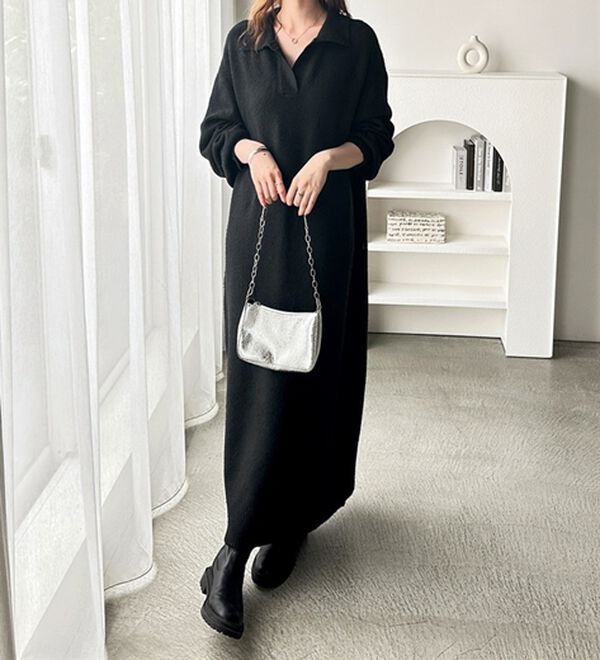 GeeRA（ジーラ）の「スキッパーゆるニットワンピース（ニットワンピース）」｜詳細画像