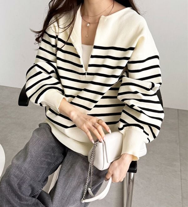 GeeRA（ジーラ）の「ハーフジップニットプルオーバー（ニット・セーター）」｜詳細画像