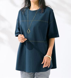 ルフラン（ルフラン）の「選べる！ひんやり＊キシリトールＴシャツ（Tシャツ）」｜ネイビー