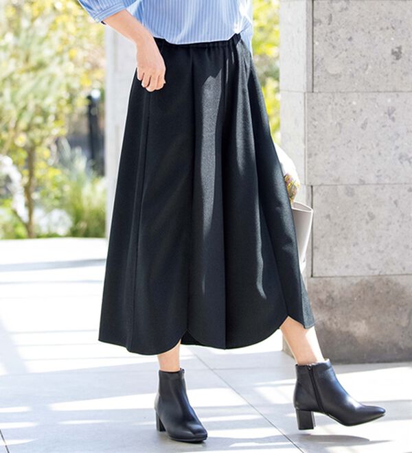 ルフラン（ルフラン）の「【３本組】お洒落でラクちんスカンツ（ワイドパンツ・ガウチョ）」｜詳細画像