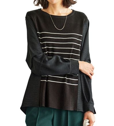 BELLUNA（ベルーナ）の「ニット切替袖タックプルオーバー（ニット・セーター）」