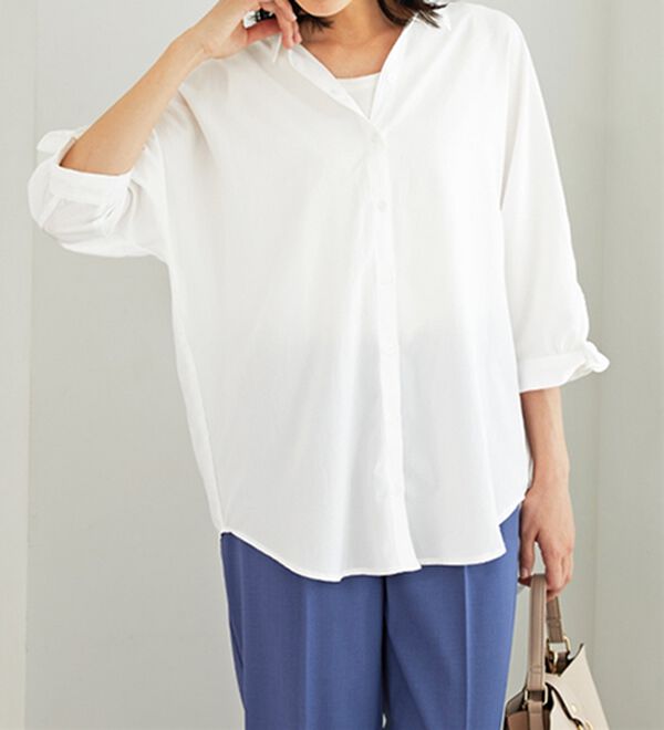 BELLUNA（ベルーナ）の「イージーケア！袖リボンシャツチュニック（チュニック）」｜詳細画像