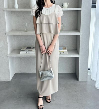 GeeRA（ジーラ）の「フリルキャミワンピース（カットソーワンピース）」