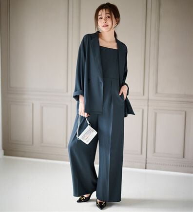 RANAN（ラナン）の「ジャケット＆サロペットドレスセット（パンツスーツ）」