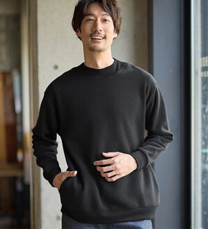 REMEN'S（リメンズ）の「【裏起毛】スタンドネックトレーナー（メンズトレーナー）」｜ブラック