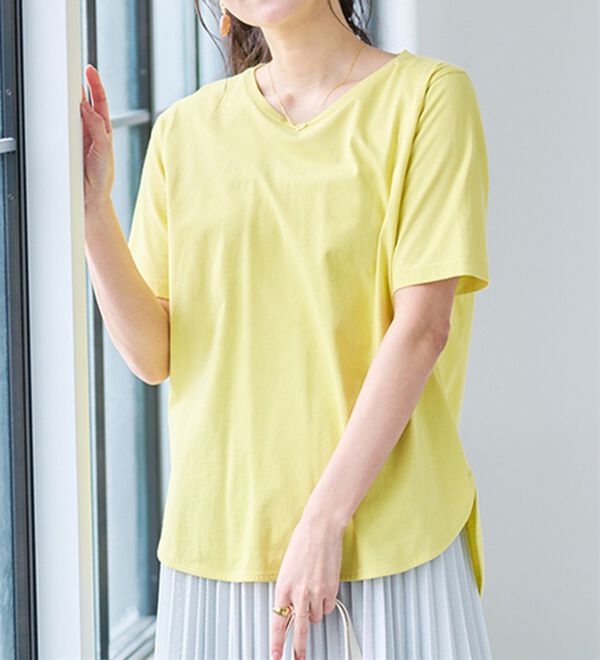 RANAN（ラナン）の「綿１００％ひんやりラウンドヘムプルオーバー（カットソー）」｜詳細画像