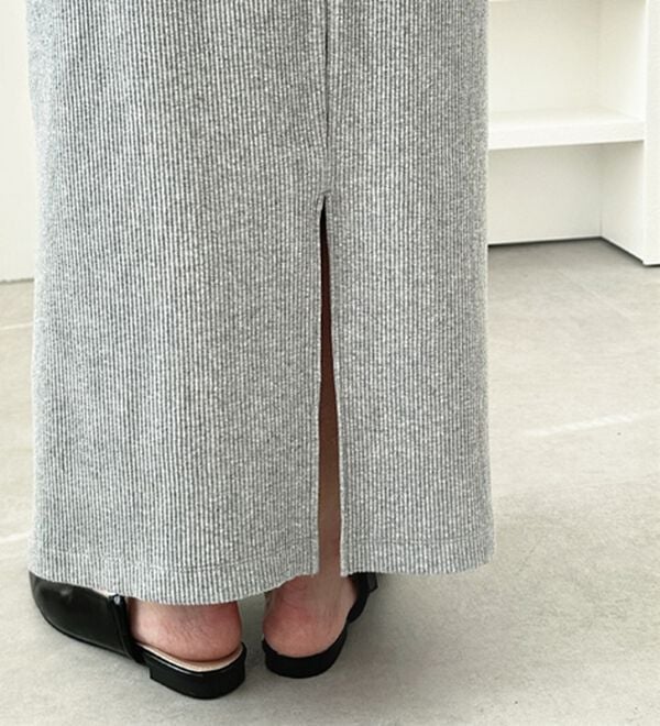 GeeRA（ジーラ）の「【着回し力◎】楽ちんすっきり見え！リブロングスカート（ロングスカート）」｜詳細画像