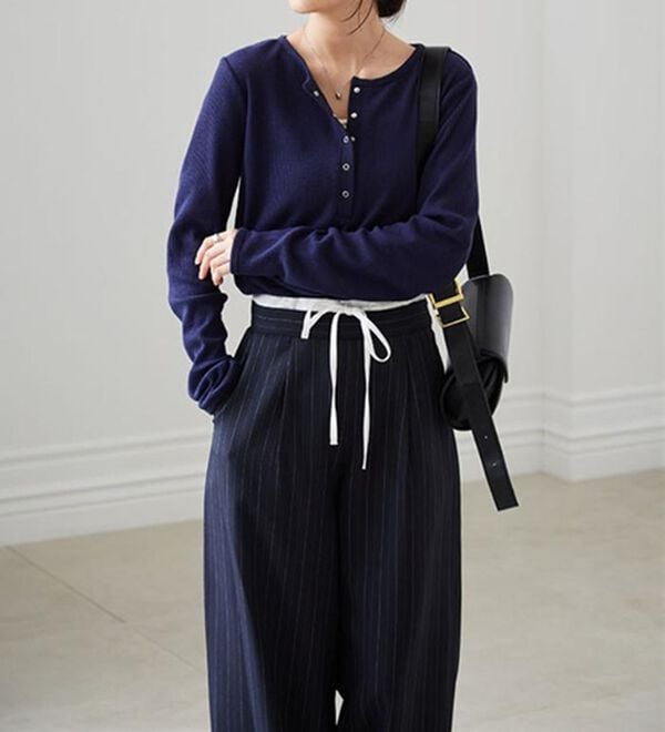 RANAN（ラナン）の「ヘンリーネックワッフルロンＴ（カットソー）」｜詳細画像