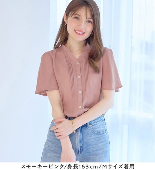 alotta（アロッタ）の「上品細見えピンタックブラウス（ブラウス）」｜詳細画像