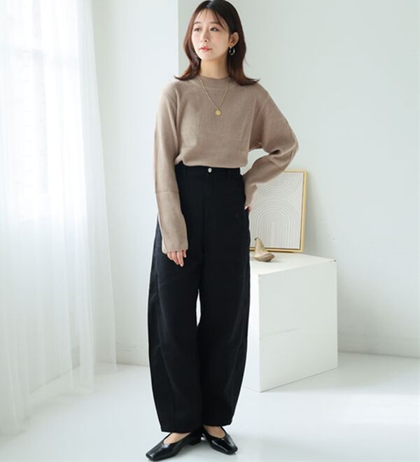 A HAPPY MARILYN（アハッピーマリリン）の「【ＬＬ～６Ｌ】＜新色追加＞Ｔシャツ感覚で着れるカメレオン級の着回しが叶うリブニット（ニット・セーター）」｜詳細画像