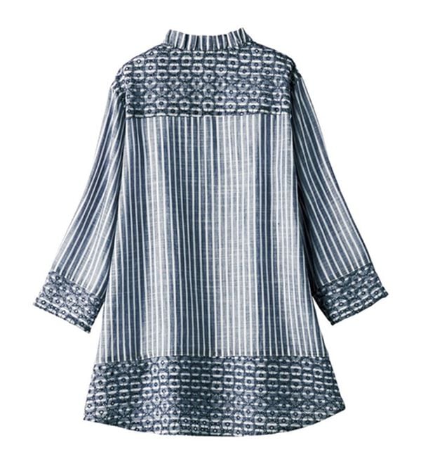 ルフラン（ルフラン）の「花刺しゅうのストライプブラウス（ブラウス）」｜詳細画像