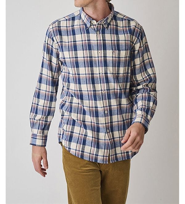 「＜ハッシュパピー＞しっとり柔らか綿１００％ネルシャツ（メンズシャツ）」｜詳細画像