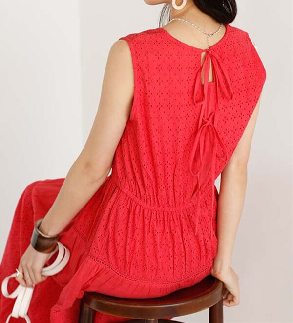 GeeRA（ジーラ）の「レース切替ティアードロングワンピ（ロングワンピース）」｜詳細画像