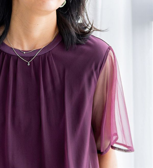 BELLUNA（ベルーナ）の「ふわり涼やか！チュール重ねチュニック（チュニック）」｜詳細画像