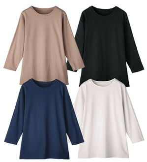 「【４色組】毎日活躍　綿１００％大人のお出かけＴシャツ（Tシャツ）」｜ベーシックセット