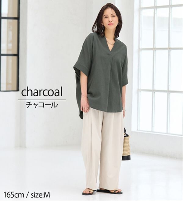 BELLUNA（ベルーナ）の「綿１００％楊柳素材ドルマンチュニック（チュニック）」｜詳細画像