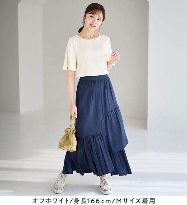 alotta（アロッタ）の「【4つの機能付】ひんやりチューリップ袖ブラウスTシャツ（カットソー）」｜詳細画像