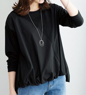 BELLUNA（ベルーナ）の「【Ｌａｇｒｉｌｕａ】斜め切替バルーンプルオーバー（カットソー）」｜ブラック