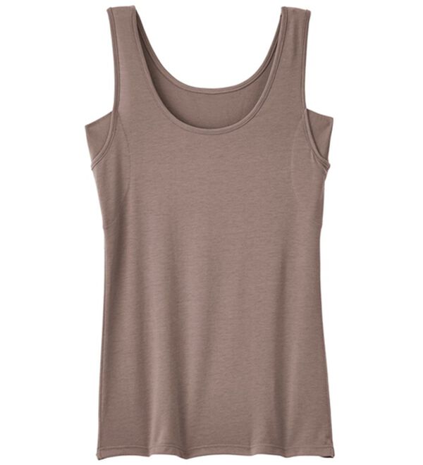 YU'NOW（ユナウ）の「ベーシック汗取りインナー　タンクトップ（肌着・インナーウェア）」｜ブラウン