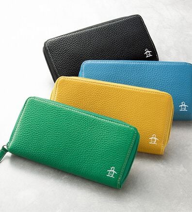 「＜マンシングウェア＞イタリアンレザー　ラウンド長財布（メンズ財布・パスケース）」