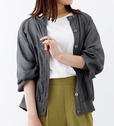 BELLUNA（ベルーナ）の「シアー素材リブ切替カーディガン（ニットカーディガン）」