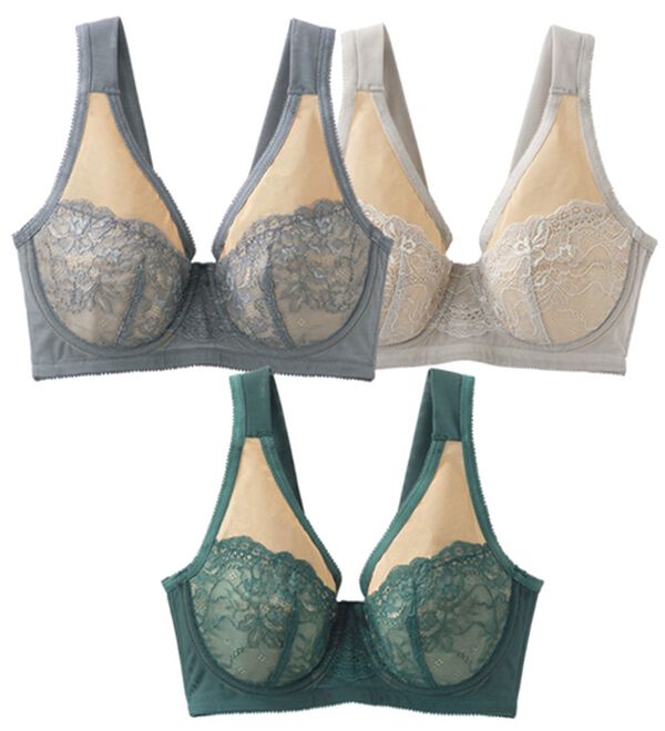 「【３色組】新・細見えが叶うフルカップブラ（ブラジャー）」｜3色組