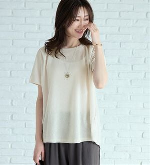 BELLUNA（ベルーナ）の「楊柳素材ドルマンプルオーバー（カットソー）」｜アイボリー