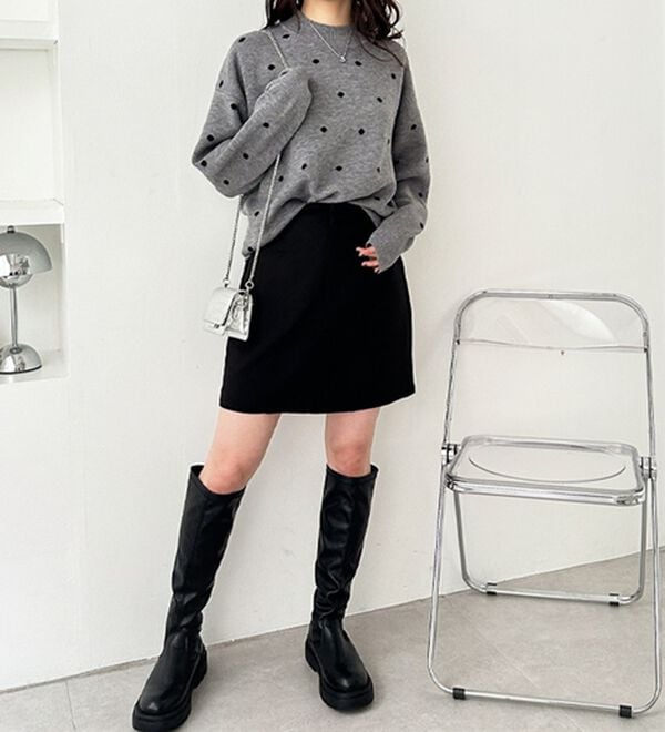 GeeRA（ジーラ）の「ドット柄ニットプルオーバー（ニット・セーター）」｜詳細画像