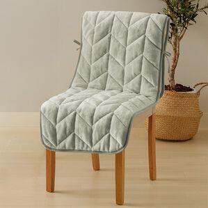 iellio（イエリオ）の「あったかフランネルチェアカバー＜座椅子カバー・こたつ椅子カバー・吸湿発熱・抗菌防臭＞（チェアカバー・チェアパッド）」｜グレー