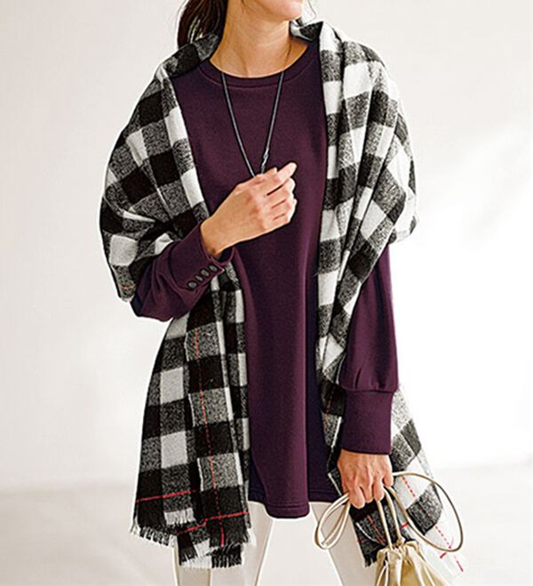 BELLUNA（ベルーナ）の「裏ファー素材袖ボタンチュニック（チュニック）」｜詳細画像