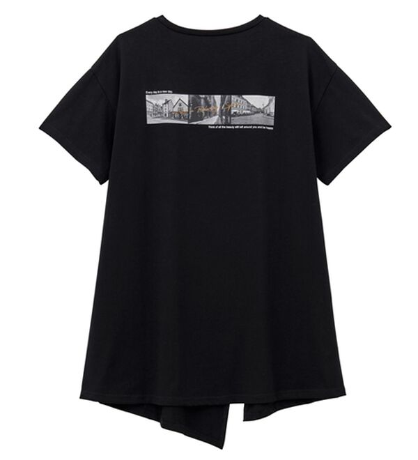 RANAN（ラナン）の「【ひんやり】ロゴプリントチュニックTシャツ（Tシャツ）」｜詳細画像