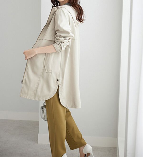 BELLUNA（ベルーナ）の「はっ水加工ボンディング素材ロング丈パーカー（ロングコート）」｜詳細画像