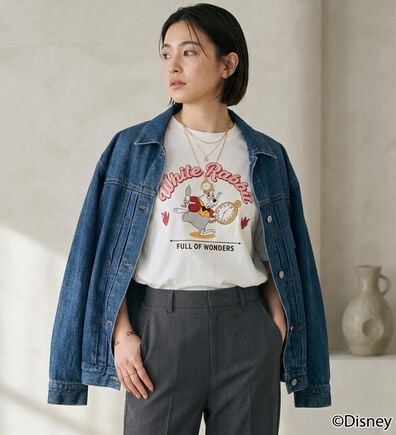 「＜Ｄｉｓｎｅｙ＞【不思議の国のアリス・白ウサギ】プリントボックスシルエットＴシャツ（Tシャツ）」