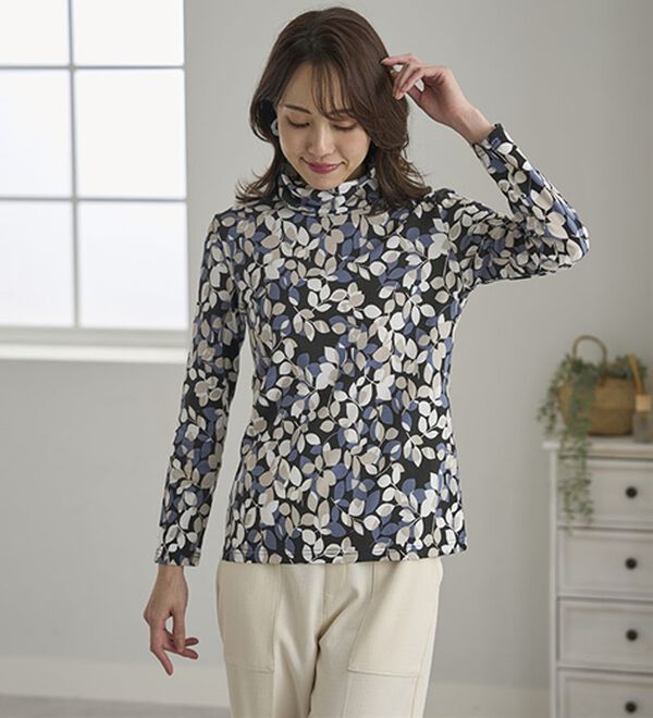 BELLUNA（ベルーナ）の「テンセル（ＴＭ）繊維・コットンプリントプルオーバー（カットソー）」｜詳細画像