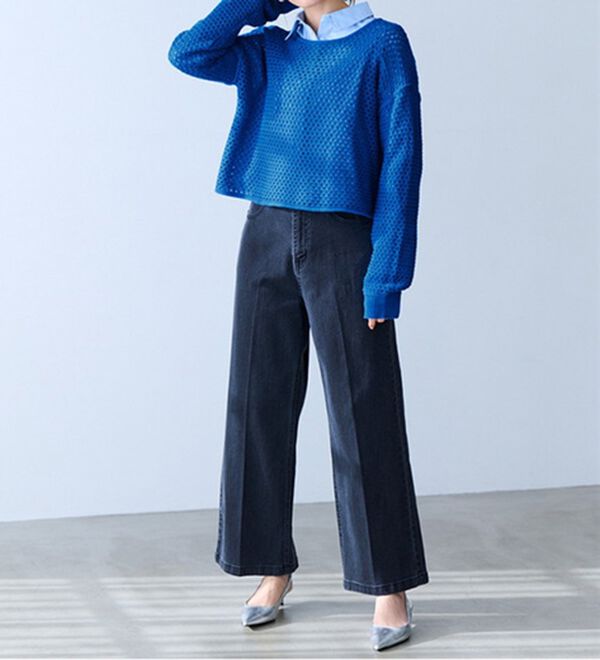 RANAN（ラナン）の「綿１００％メッシュ編ニットプルオーバー（ニット・セーター）」｜詳細画像