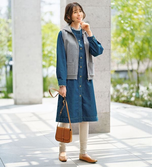 BELLUNA（ベルーナ）の「ウール調素材フード付ベスト（ベスト）」｜詳細画像
