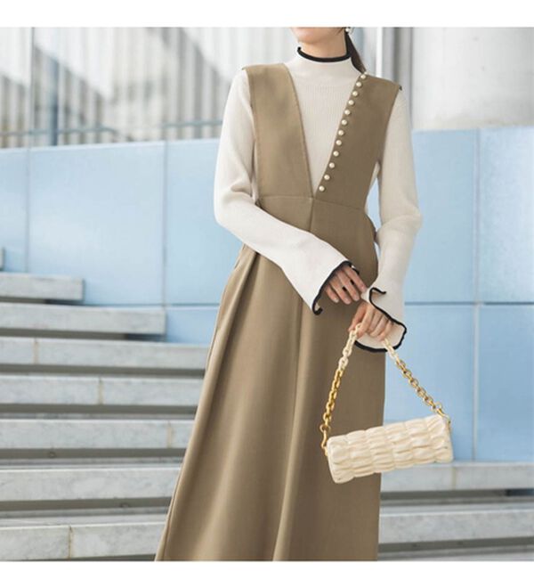 RANAN（ラナン）の「パールビジュー付ジャンパースカート（ジャンパースカート）」｜詳細画像