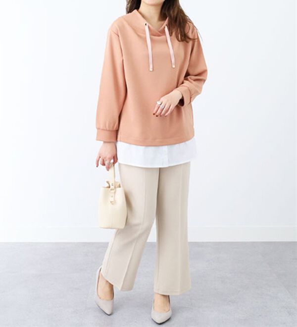 BELLUNA（ベルーナ）の「ワイドネックデザインシャツ切替チュニック（チュニック）」｜詳細画像