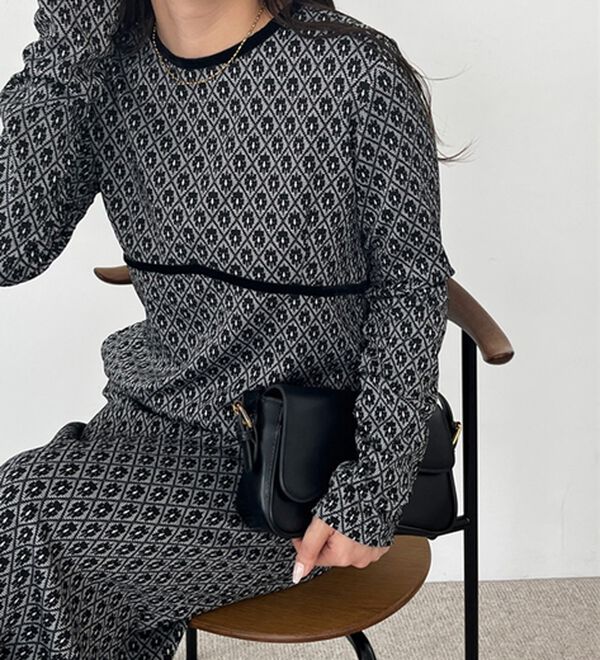 GeeRA（ジーラ）の「フラワージャカードパイピングワンピース（その他ワンピース）」｜詳細画像