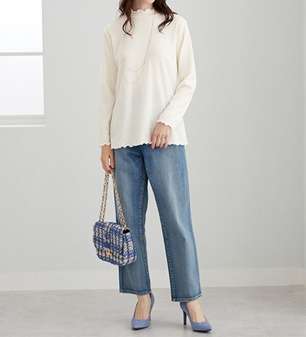 BELLUNA（ベルーナ）の「ジャカード素材メローデザインプルオーバー（カットソー）」｜詳細画像