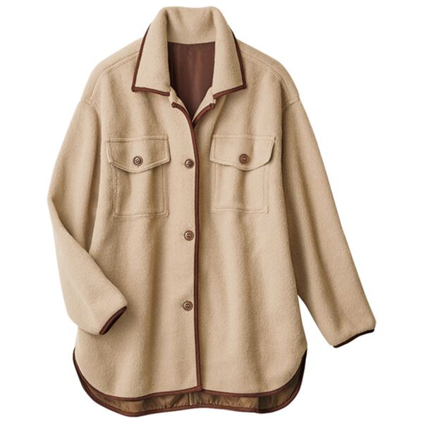 ルフラン（ルフラン）の「ウール見え素材の軽量コート（ハーフコート）」｜詳細画像