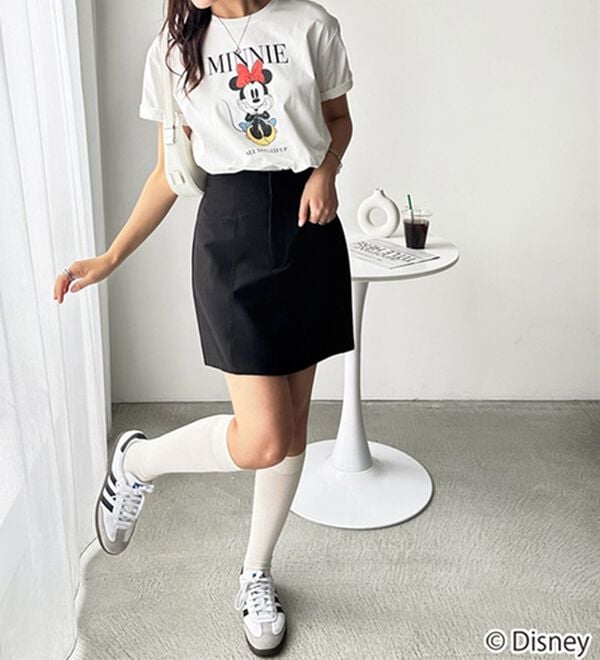 GeeRA（ジーラ）の「【Disney/ディズニー】別注/Mickey Mouse＆Minnie Mouse/ヴィンテージプリントTシャツ（カットソー）」｜詳細画像