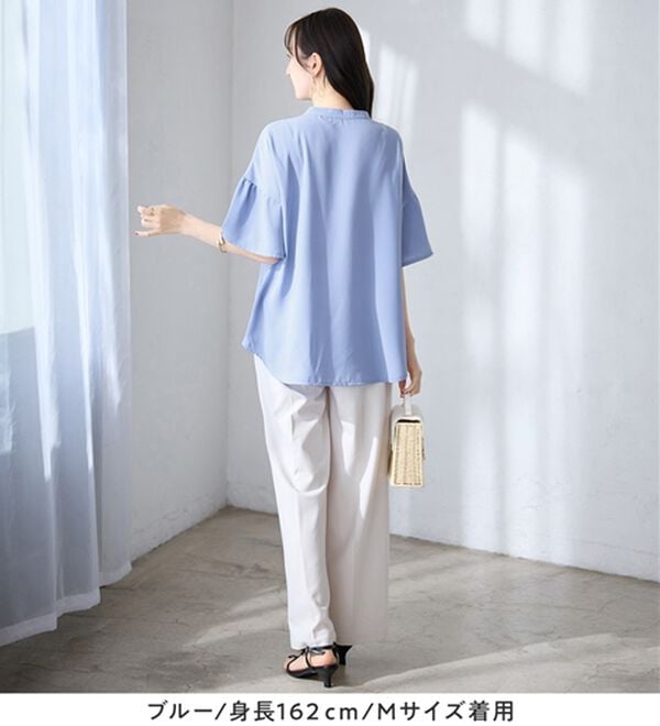 alotta（アロッタ）の「バンドカラーフレアー袖ブラウス（ブラウス）」｜詳細画像