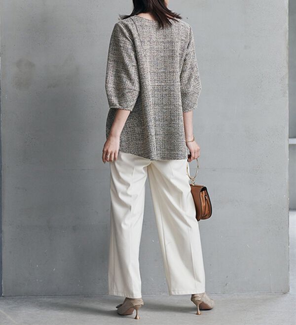 RANAN（ラナン）の「カットツイードペプラムブラウス（カットソー）」｜詳細画像