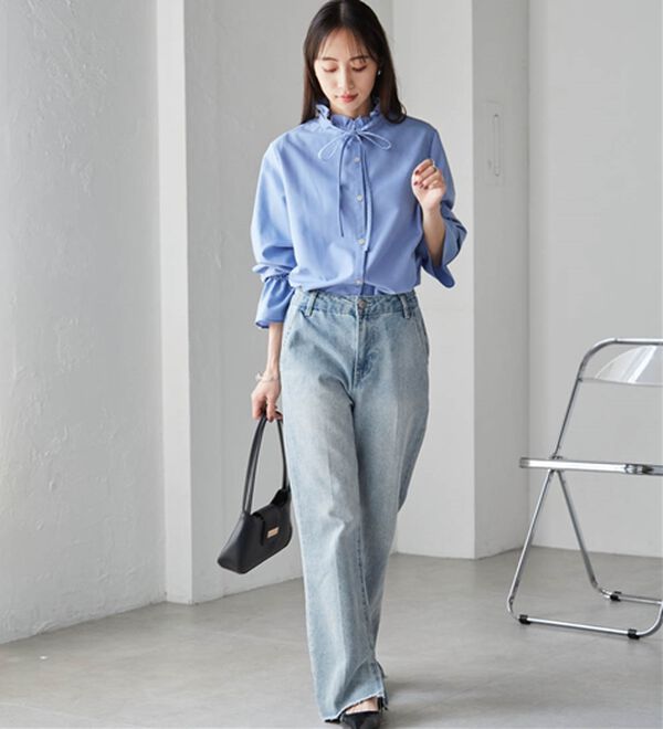 RANAN（ラナン）の「プチフリルリボン付きブラウス（ブラウス）」｜詳細画像